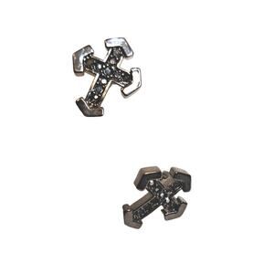 Stainless Steel Cross Earrings Goth Dark Academia Gray Pierced New